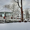 Shrewsbury Town Common covered in snow